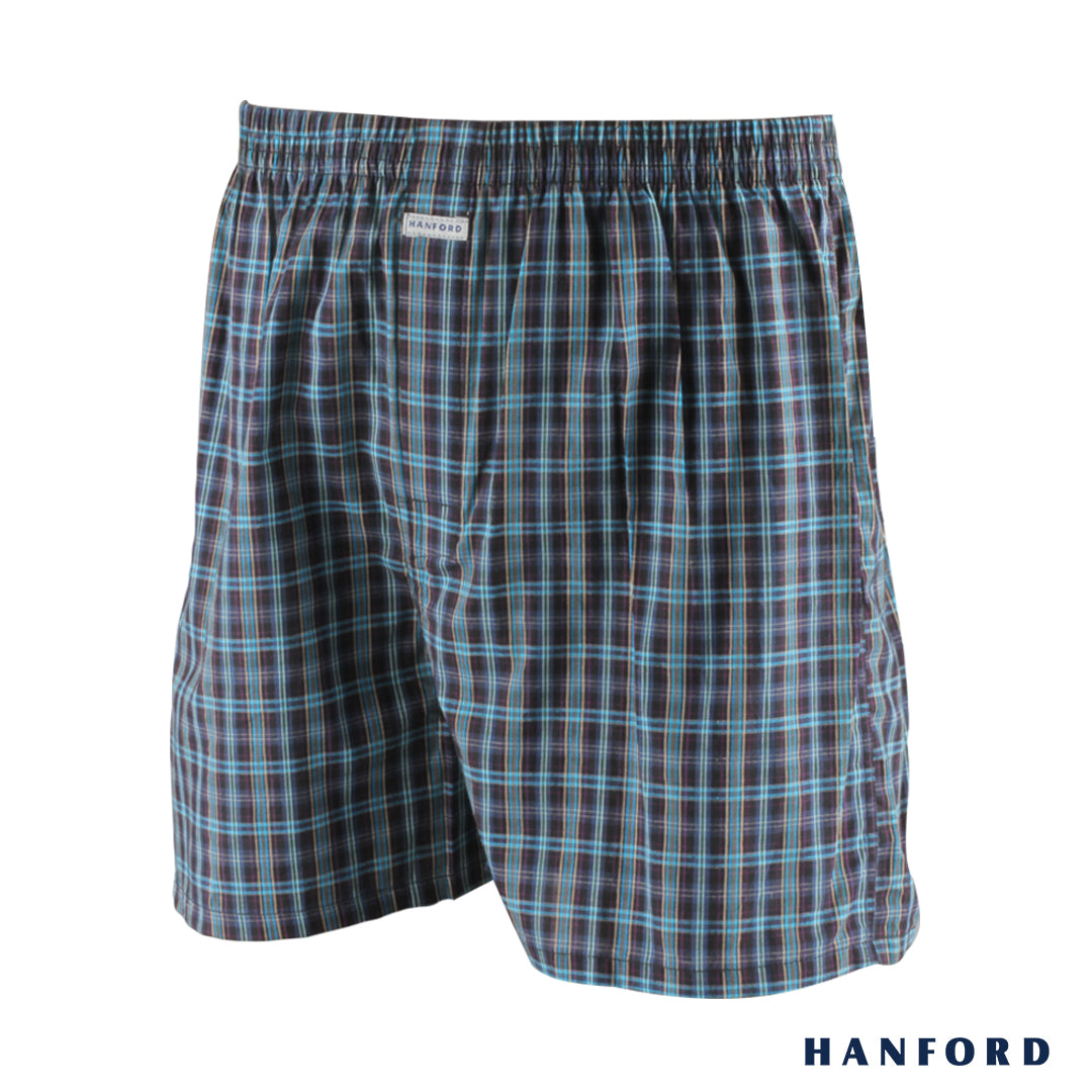 Hanford Men 100% Cotton Woven Boxer Shorts - Checkered SETI (1PC/Singl ...