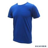 Hanford Men/Teens R-Neck Cotton Modern Fit Short Sleeves Shirt - Star Sapphire (SinglePack)