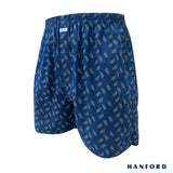 Hanford Men 100% Cotton Woven Shorts Ash - Fern Print/Gibraltar Sea (SinglePack)