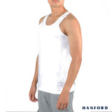 Hanford iCE Men 100% Cotton Slim Fit Tank - White (2in1 Pack/2pcs)