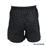 Hanford Men 100% Premium Cotton Woven Boxer Shorts Snape - Sword Print/Black (SinglePack)