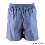 Hanford Men 100% Premium Cotton Woven Boxer Shorts Bryan - Chambray/Blue (SinglePack)