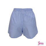 Fem by Hanford Ladies Women 100% Premium Cotton Woven Comfy Sleep Lounge Boxer Shorts Stripe FW1 (1PC)