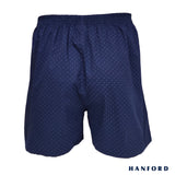 Hanford iCE Men 100% Premium Cotton Woven Boxer Shorts Ross - Dots Print (SinglePack)
