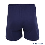 Hanford Men Premium Cotton Knit Lounge Sleep Drawstring Boxer Shorts Blaze - Navy Blue (Single Pack)