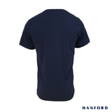 Hanford Men/Teens R-Neck Cotton Modern Fit Short Sleeves Shirt - Blueberry (SinglePack)