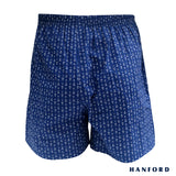 Hanford Men 100% Cotton Woven Shorts Anchor -  Anchor Print/Navy Peony (SinglePack)