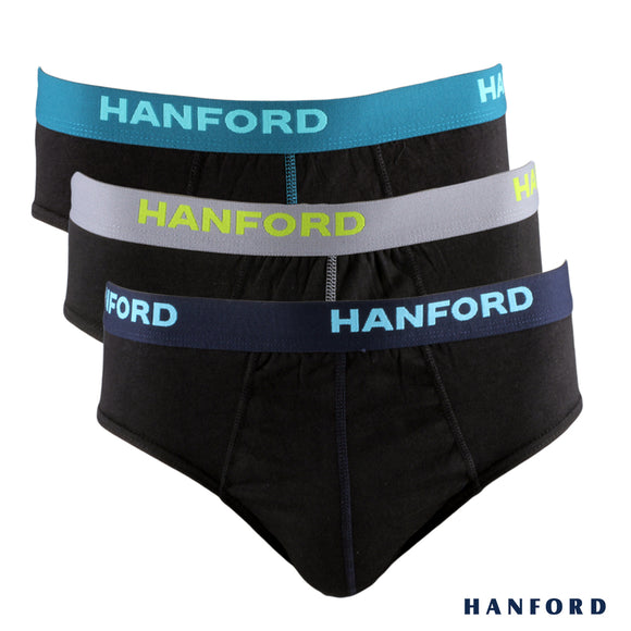 Hanford Men Regular Cotton Briefs Stoked - Black (3in1 Pack)