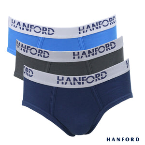Hanford Men Premium Cotton Hipster Briefs Ashton - Assorted Colors (3in1 Pack)