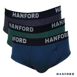 Hanford Men Premium Cotton Modern Hipster Briefs Jon - Assorted Colors (3in1 Pack)