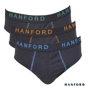 Hanford Men Regular Cotton Briefs Trevor - Forged Iron (3in1 Pack)