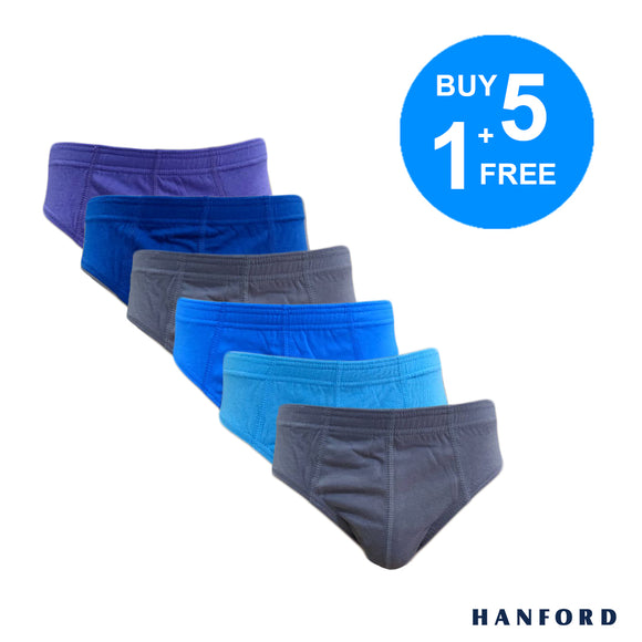 Hanford Kids/Teens Regular Cotton Briefs Inside Garter - Assorted Colors (Buy5+1Free)