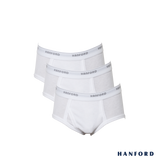 Hanford Kids/Teens Premium Cotton Classic Briefs w/ Fly Opening - White (3in1 Pack)