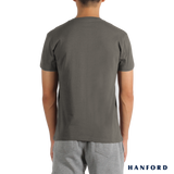 Hanford iCE Men 100% Cotton V-Neck Modern Fit Short Sleeves Shirt - Steel (Single Pack)