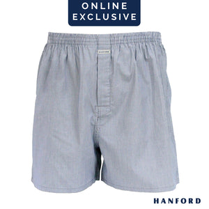 Hanford Men 100% Premium Cotton Woven Boxer Shorts Stark - Stripe (1PC/SinglePack)