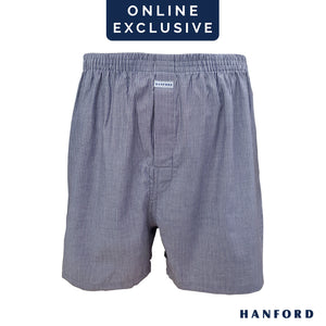 Hanford Men 100% Premium Cotton Woven Boxer Shorts Stark - Stripe (1PC/SinglePack)